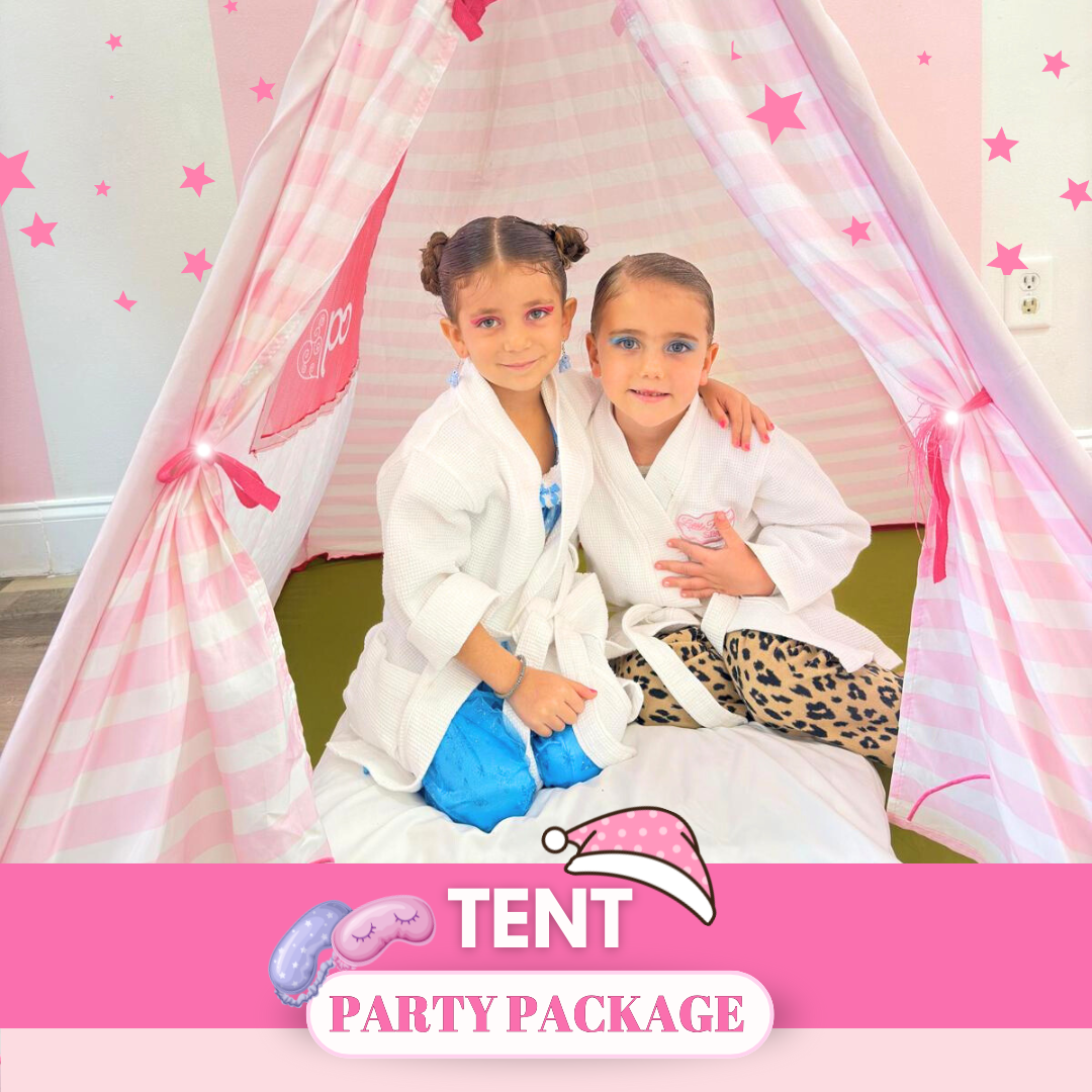 Tent, is a Little Princess Spa® Party Package