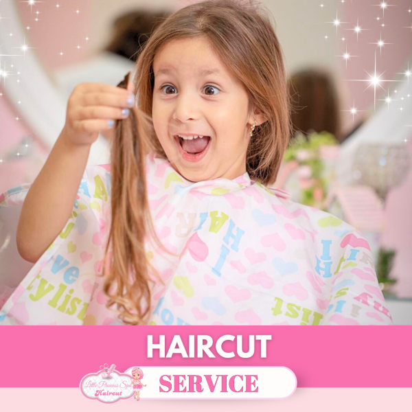 Treat your little princess to a fun, stylish haircut at Little Princess Spa®. Professional, kid-friendly services to make every visit magical and memorable!