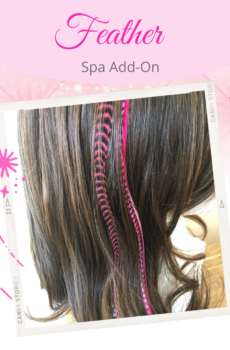 Hair feather at Little Princess Spa