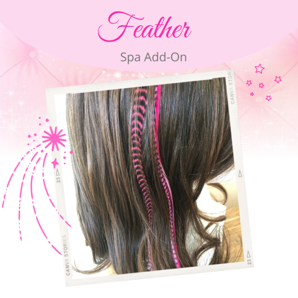 Hair feather at Little Princess Spa