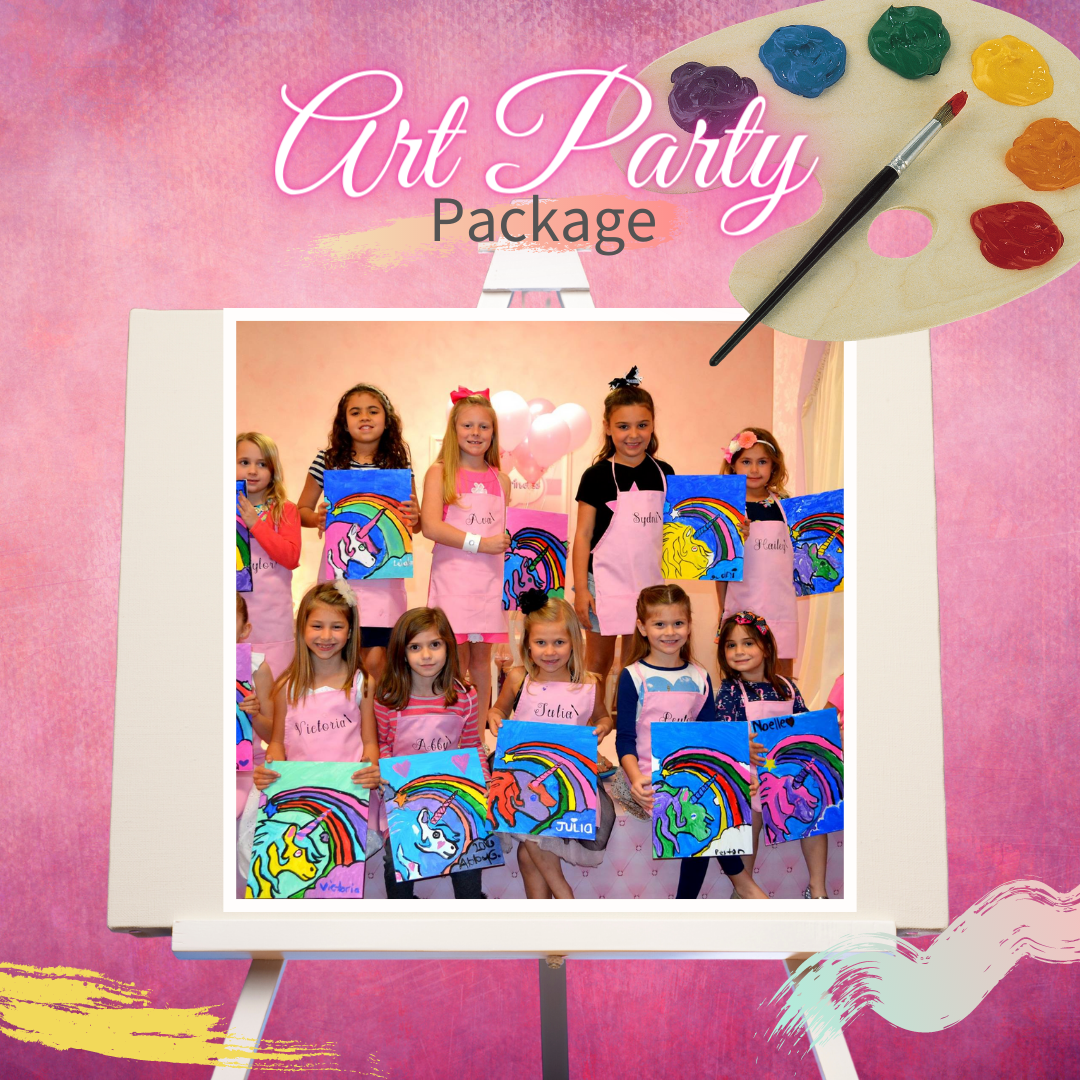 An Art party. Very cool.  Kids art party, Art party activities, Painting  birthday party